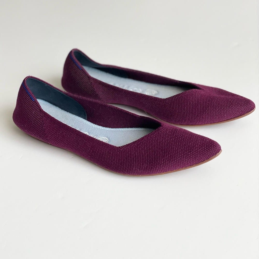 Rothy’s SIZE 8 The Point washable flats in maroon